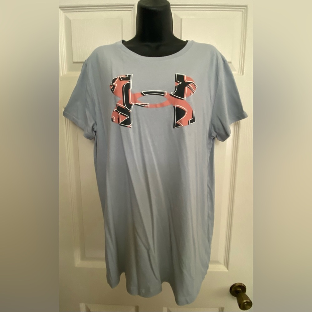 Under Armour Light Blue T-Shirt with Graphic Logo